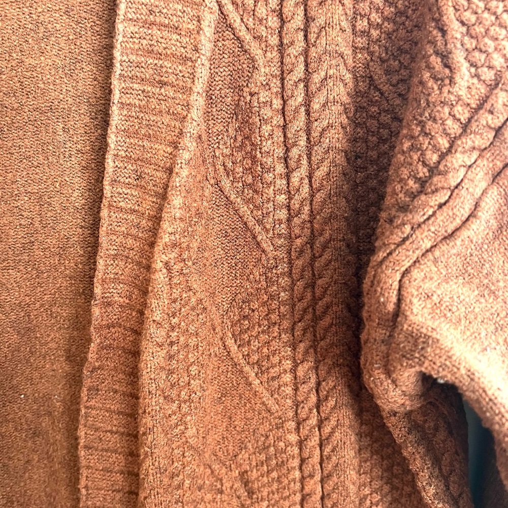 Victoria Women’s Brown/Rust colored Knit Open Front Cardigan Sweater One size - Picture 5 of 8